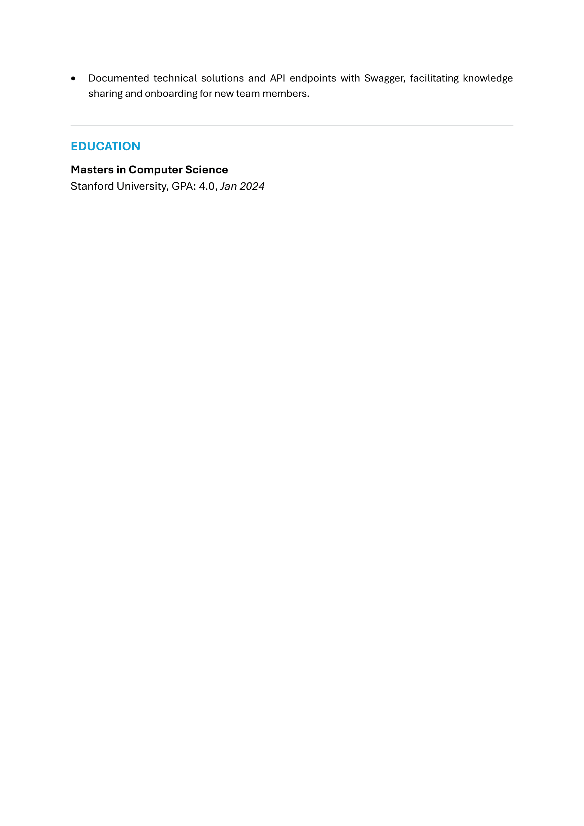 AI Modern resume template — page 3